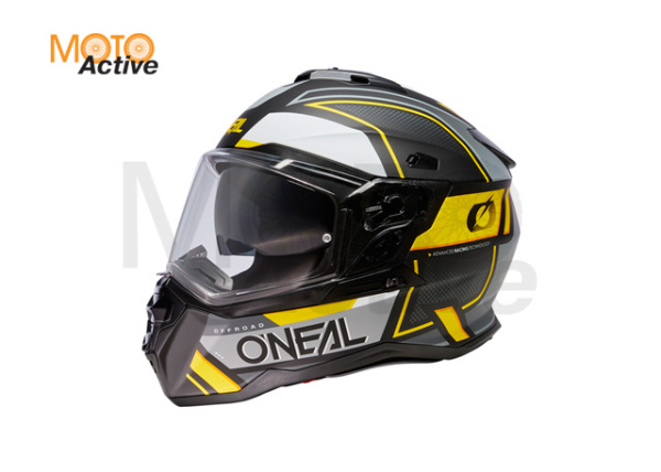 Шлем кроссовый со стеклом O'NEAL D-SRS Solid V24, желтый/черный